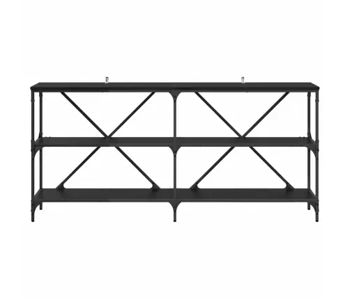 Konsoles Galds Ar Plauktu Melns Ozolkoks 160 X 30 X 75 Cm Vidaxl