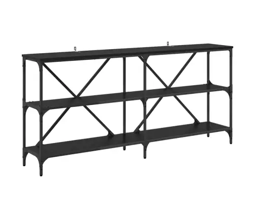 Konsoles Galds Ar Plauktu Melns Ozolkoks 160 X 30 X 75 Cm Vidaxl