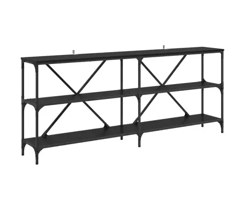 Konsoles Galds Ar Plauktu Melns Ozolkoks 180 X 30 X 75 Cm Vidaxl