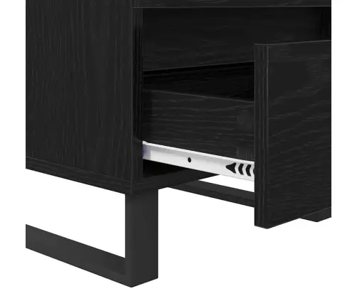 Šalia Lovos Spintelė 2 Pcs Juoda Ąžuolo 40 X 35 X 50 Cm