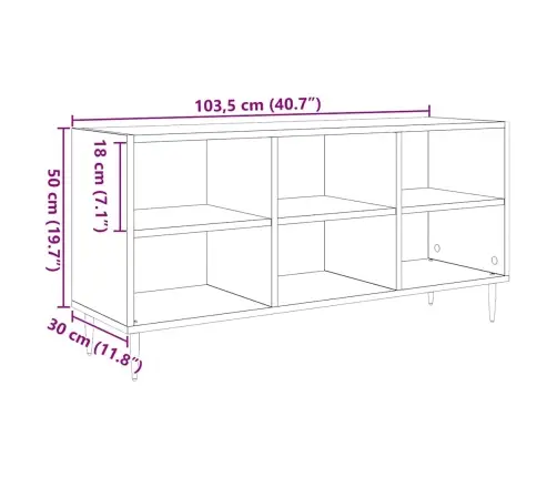 Televizora Skapīša Melns Ozolkoks 103,5 X 30 X 50 Cm Vidaxl
