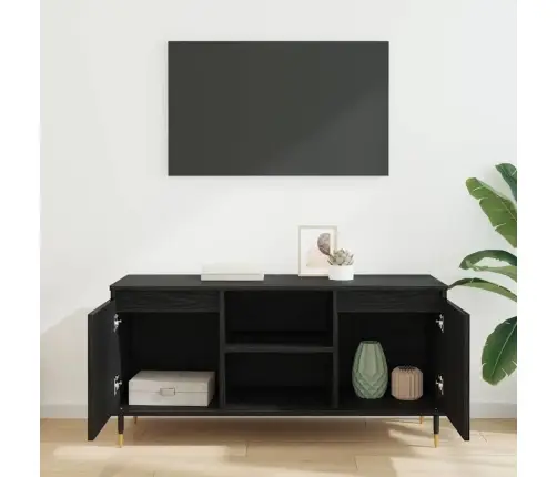 Televizora Skapīša Melns Ozolkoks 104 X 35 X 50 Cm Vidaxl