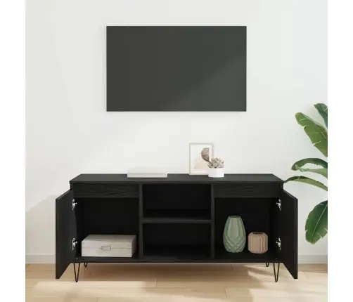 Televizora Skapīša Melns Ozolkoks 104 X 35 X 50 Cm Vidaxl