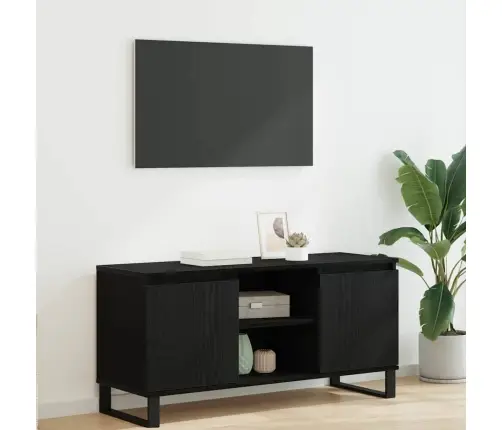 Televizora Skapīša Melns Ozolkoks 104 X 35 X 50 Cm Vidaxl