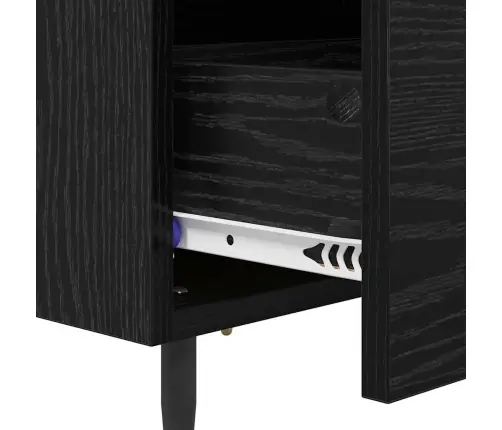 Nakts Skapītis Ar Atvilktni 2 Pcs Melns Ozols 40 X 35 X 47.5 Cm Vidaxl