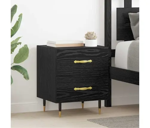 Nakts Skapītis Ar Atvilktni 2 Pcs Melns Ozols 40 X 35 X 47.5 Cm Vidaxl