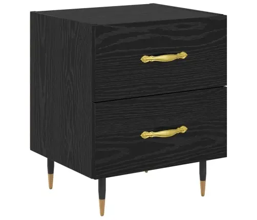 Nakts Skapītis Ar Atvilktni 2 Pcs Melns Ozols 40 X 35 X 47.5 Cm Vidaxl