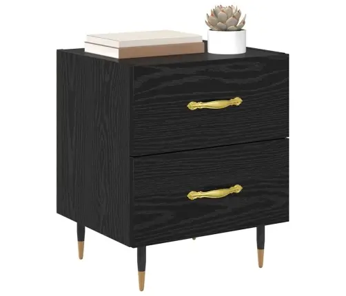 Nakts Skapītis Ar Atvilktni 2 Pcs Melns Ozols 40 X 35 X 47.5 Cm Vidaxl