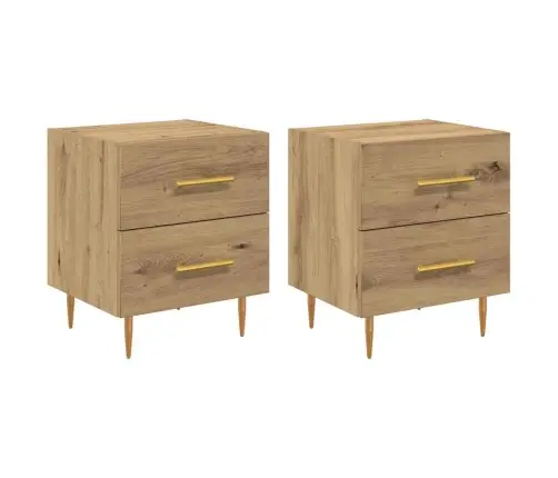 Nakts Skapītis 2 Pcs Artisānā Ozols 40 X 35 X 47,5 Cm Vidaxl