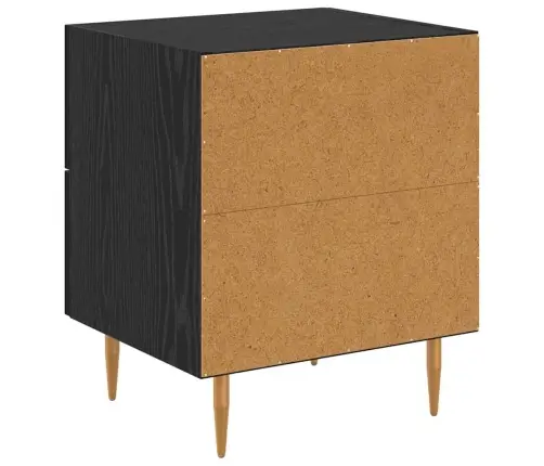 Nakts Skapītis Ar Atvilktni Melns Ozolkoks 40 X 35 X 47,5 Cm Vidaxl