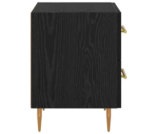 Nakts Skapītis Ar Atvilktni Melns Ozolkoks 40 X 35 X 47,5 Cm Vidaxl