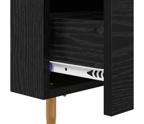 Nakts Skapītis 2 Pcs Melns Ozolkoks 40 X 35 X 47,5 Cm Vidaxl