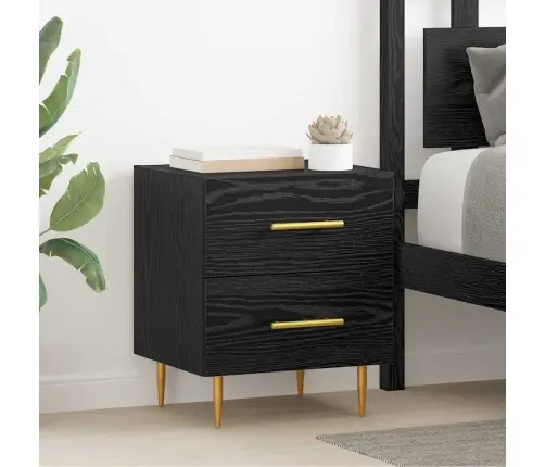 Nakts Skapītis 2 Pcs Melns Ozolkoks 40 X 35 X 47,5 Cm Vidaxl