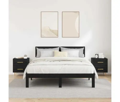 Nakts Skapītis 2 Pcs Melns Ozolkoks 40 X 35 X 47,5 Cm Vidaxl