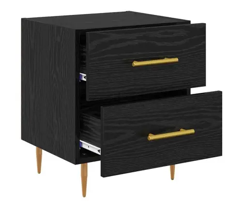 Nakts Skapītis 2 Pcs Melns Ozolkoks 40 X 35 X 47,5 Cm Vidaxl