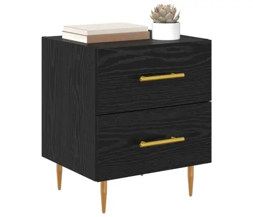 Nakts Skapītis 2 Pcs Melns Ozolkoks 40 X 35 X 47,5 Cm Vidaxl