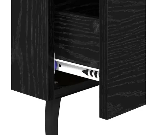 Nakts Skapītis Ar Atvilktni 2 Pcs Melns Ozols 40 X 35 X 47.5 Cm Vidaxl