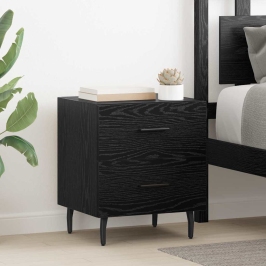 Nakts Skapītis Ar Atvilktni 2 Pcs Melns Ozols 40 X 35 X 47.5 Cm Vidaxl