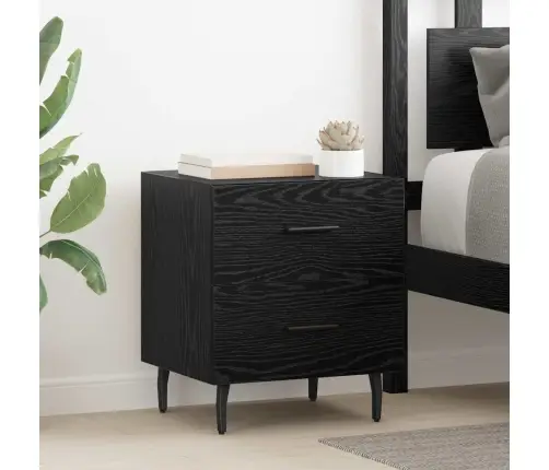 Nakts Skapītis Ar Atvilktni 2 Pcs Melns Ozols 40 X 35 X 47.5 Cm Vidaxl