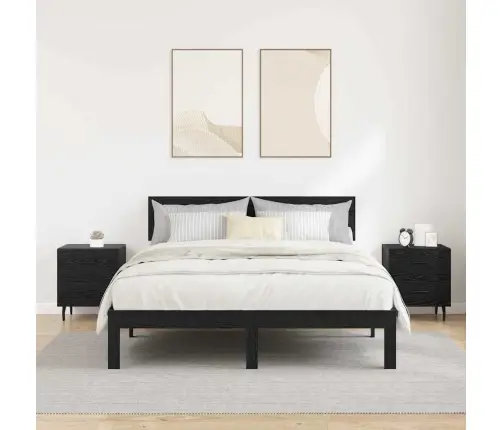 Nakts Skapītis Ar Atvilktni 2 Pcs Melns Ozols 40 X 35 X 47.5 Cm Vidaxl