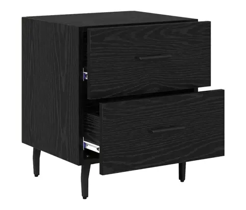 Nakts Skapītis Ar Atvilktni 2 Pcs Melns Ozols 40 X 35 X 47.5 Cm Vidaxl