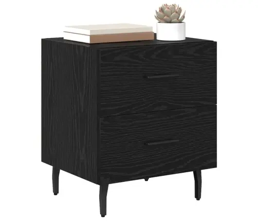 Nakts Skapītis Ar Atvilktni 2 Pcs Melns Ozols 40 X 35 X 47.5 Cm Vidaxl