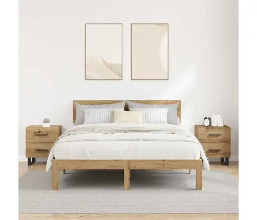 Gultas Skapji 2 Pcs Amatnieku Ozola 40 X 35 X 47.5 Cm Vidaxl