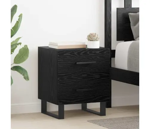 Naktiniai Staliukai 2 Pcs Juoda Ąžuolo 40 X 35 X 47.5 Cm