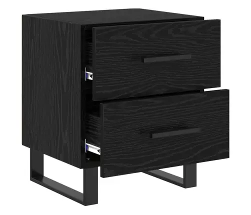 Naktiniai Staliukai 2 Pcs Juoda Ąžuolo 40 X 35 X 47.5 Cm