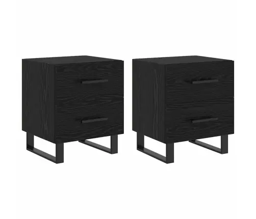 Naktiniai Staliukai 2 Pcs Juoda Ąžuolo 40 X 35 X 47.5 Cm