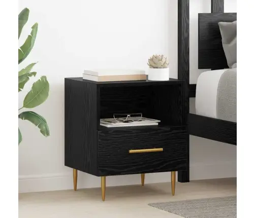 Naktsgaldiņš Melna 40 X 35 X 47.5 Cm Inženierijas Koks Vidaxl