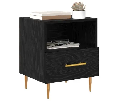 Naktsgaldiņš Melna 40 X 35 X 47.5 Cm Inženierijas Koks Vidaxl