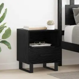 Nakts Skapītis Ar Atvilktni 2 Pcs Melns Ozols 40 X 35 X 47.5 Cm Vidaxl