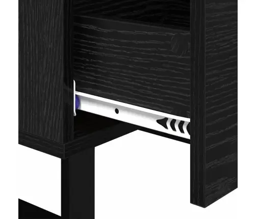 Nakts Skapītis Melns Ozolkoks 40 X 40 X 66 Cm Inženierijas Koks Vidaxl