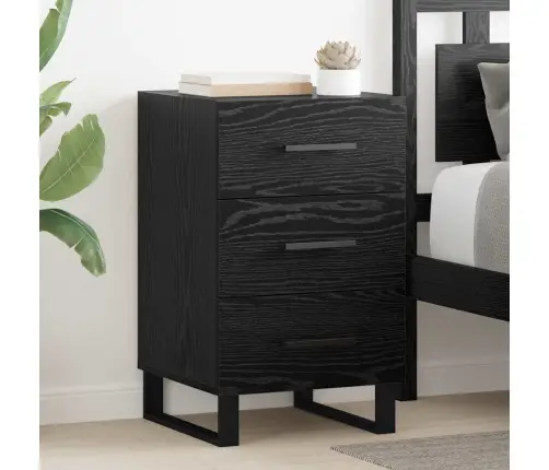 Nakts Skapītis Melns Ozolkoks 40 X 40 X 66 Cm Inženierijas Koks Vidaxl