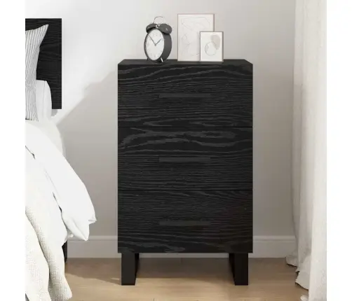 Nakts Skapītis Melns Ozolkoks 40 X 40 X 66 Cm Inženierijas Koks Vidaxl