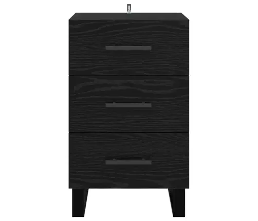 Nakts Skapītis Melns Ozolkoks 40 X 40 X 66 Cm Inženierijas Koks Vidaxl