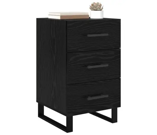 Nakts Skapītis Melns Ozolkoks 40 X 40 X 66 Cm Inženierijas Koks Vidaxl