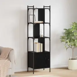 Grāmatu Skapis Melns Ozolkoks 44,5 X 30 X 154,5 Cm Vidaxl