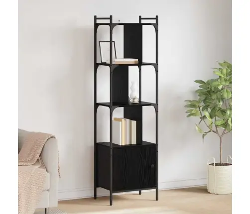 Grāmatu Skapis Melns Ozolkoks 44,5 X 30 X 154,5 Cm Vidaxl