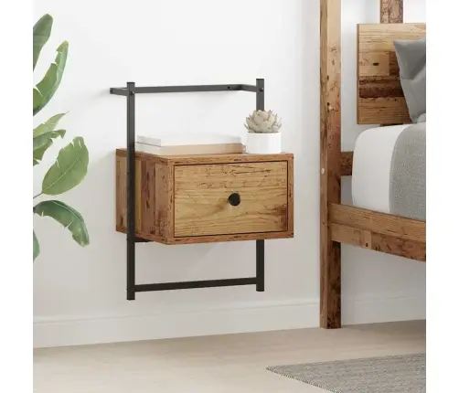 Šalia Lovos Spintelė 2 Pcs Senovinis Medis 35 X 30 X 51 Cm