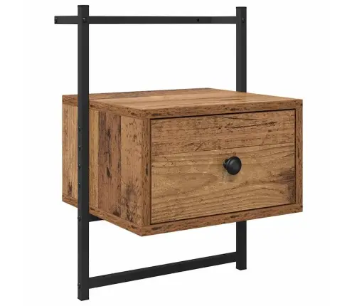 Šalia Lovos Spintelė 2 Pcs Senovinis Medis 35 X 30 X 51 Cm