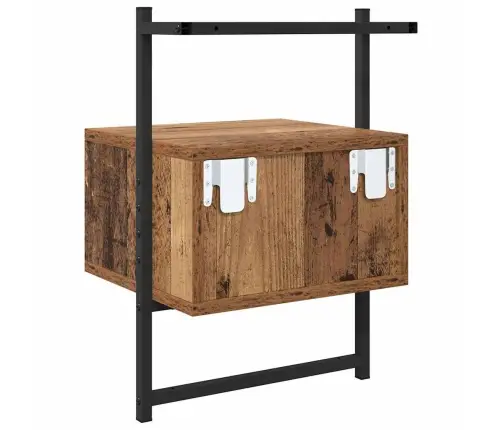 Šalia Lovos Spintelė 2 Pcs Senovinis Medis 35 X 30 X 51 Cm