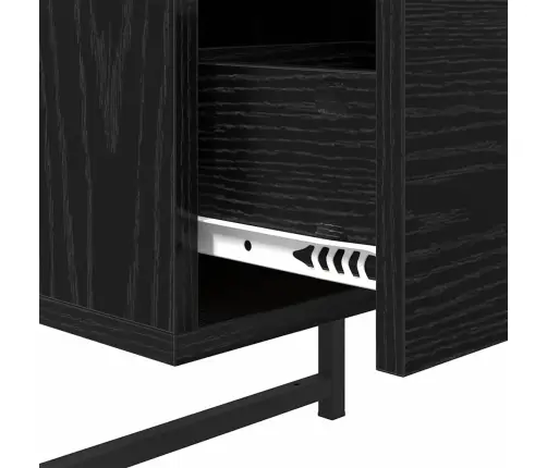 Nakts Skapītis Melns Ozolkoks 35 X 30 X 51 Cm Inženierijas Koks Vidaxl