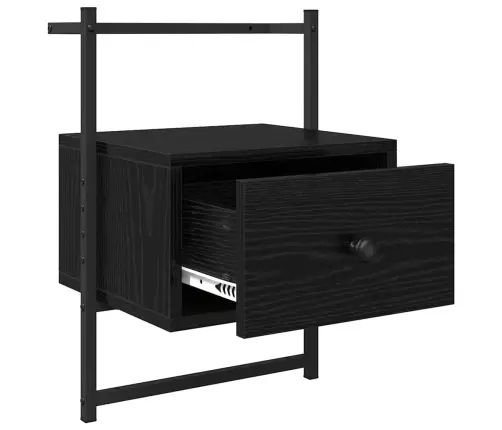 Nakts Skapītis Melns Ozolkoks 35 X 30 X 51 Cm Inženierijas Koks Vidaxl