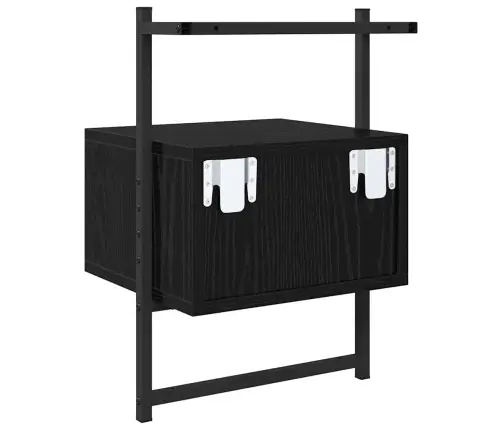 Nakts Skapītis Melns Ozolkoks 35 X 30 X 51 Cm Inženierijas Koks Vidaxl