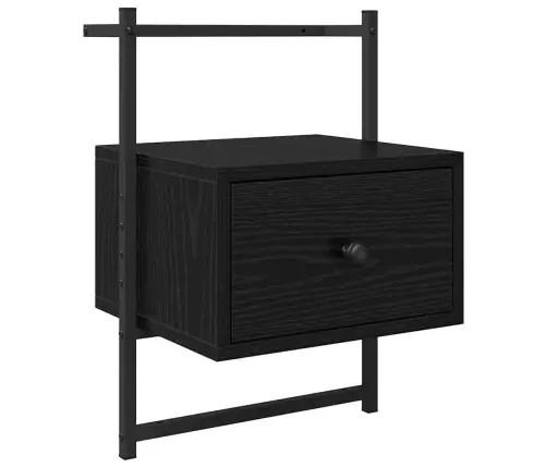 Nakts Skapītis Melns Ozolkoks 35 X 30 X 51 Cm Inženierijas Koks Vidaxl
