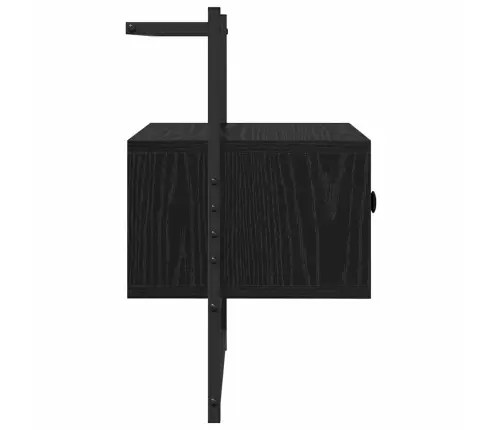 Nakts Skapītis Melns Ozolkoks 35 X 30 X 51 Cm Inženierijas Koks Vidaxl