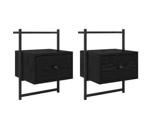 Nakts Skapītis 2 Pcs Melns Ozolkoks 35 X 30 X 51 Cm Vidaxl