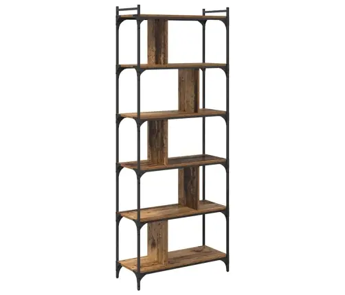 Grāmatu Skapis Vecs Koks 76 X 32 X 192 Cm Inženierijas Koks Vidaxl